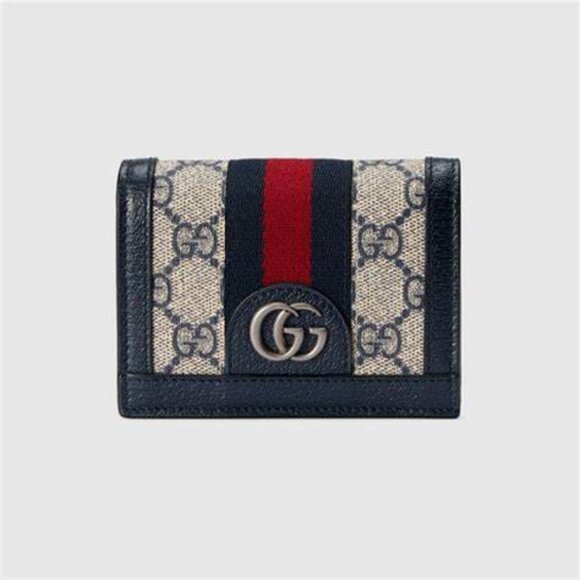 Gucci Ophidia GG Coated Canvas Card Case Wallet Black - Picture 1 of 9